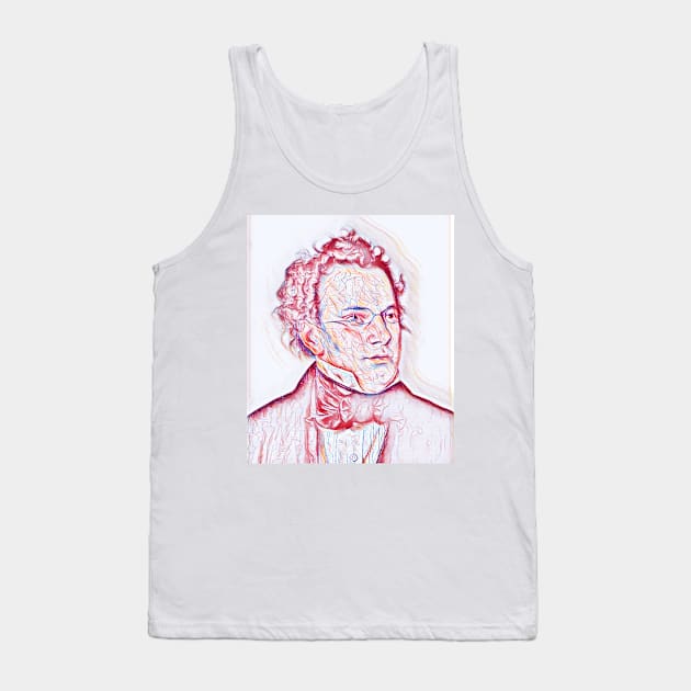 Franz Schubert Portrait | Franz Schubert Artwork | Line Art Tank Top by JustLit